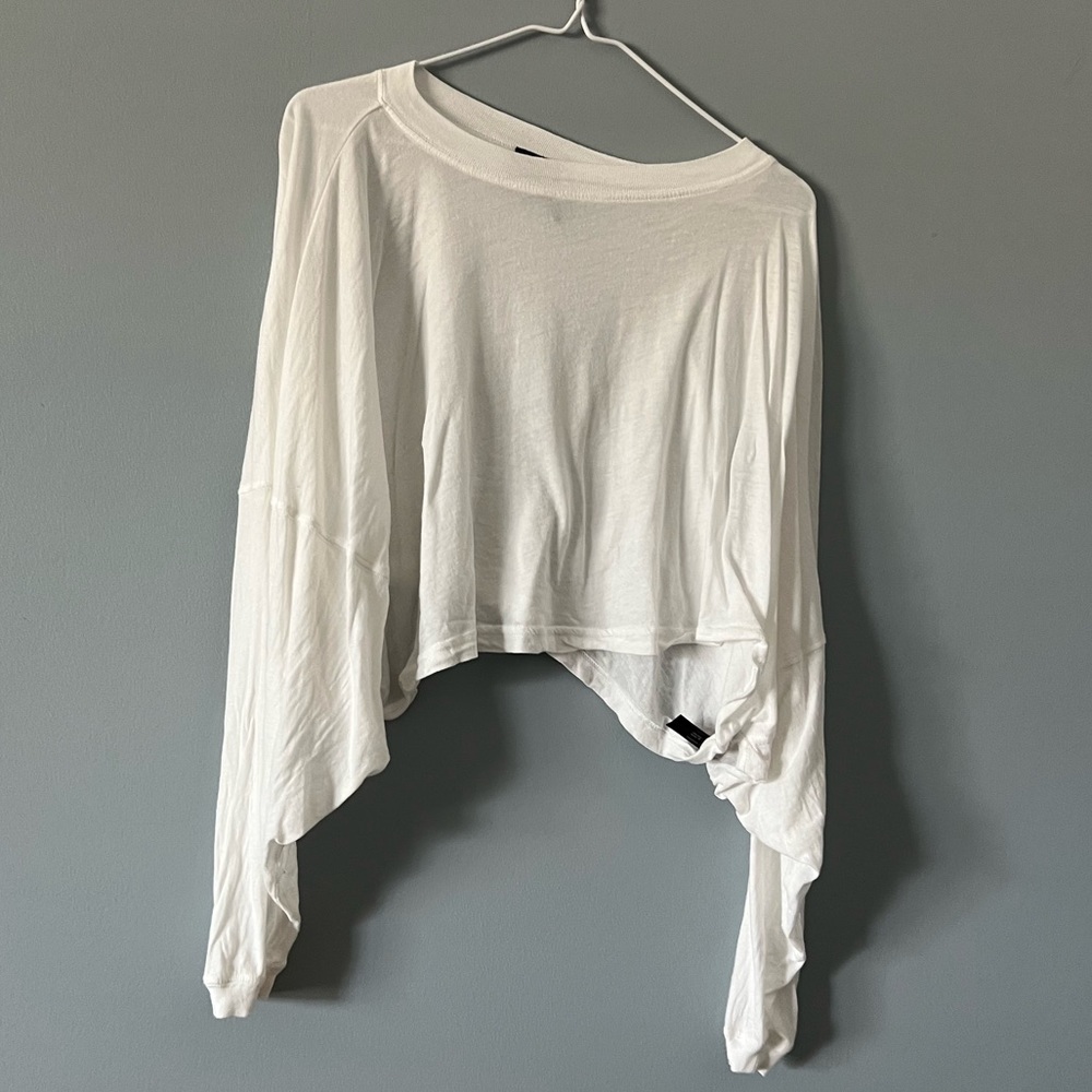 urban outfitters oversized, cropped, long sleeve t-shirt